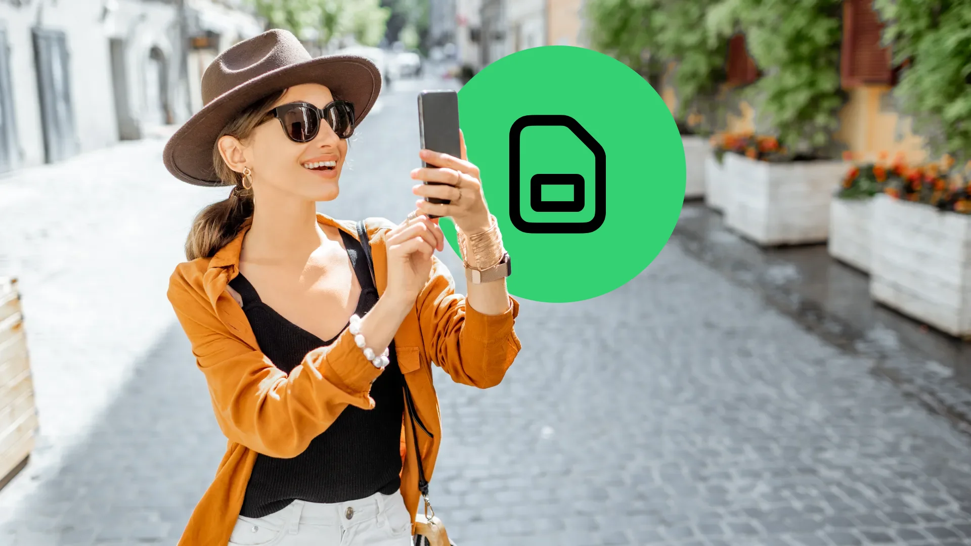 A young woman using her phone while traveling